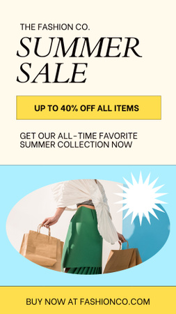 Summer Sale and Shopping Offer Instagram Video Story Design Template