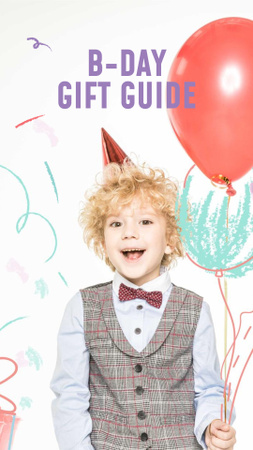 Birthday Boy with Balloons Instagram Story Design Template