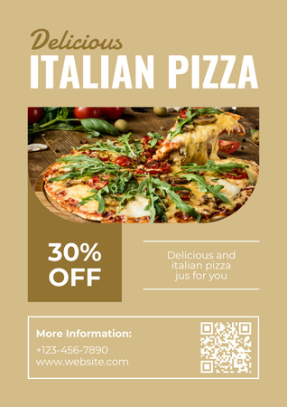 Italian Pizza Discount Offer Poster Design Template