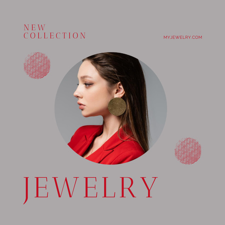 Exclusive Earrings from New Collection of Jewelry Instagram Design Template