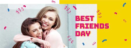 Plantilla de diseño de Best Friends Day Announcement with Girls hugging Facebook cover 