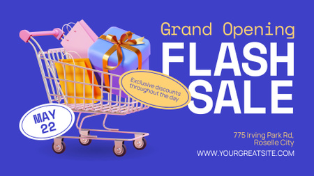Platilla de diseño Bright Grand Opening Shop With Flash Sale Full HD video