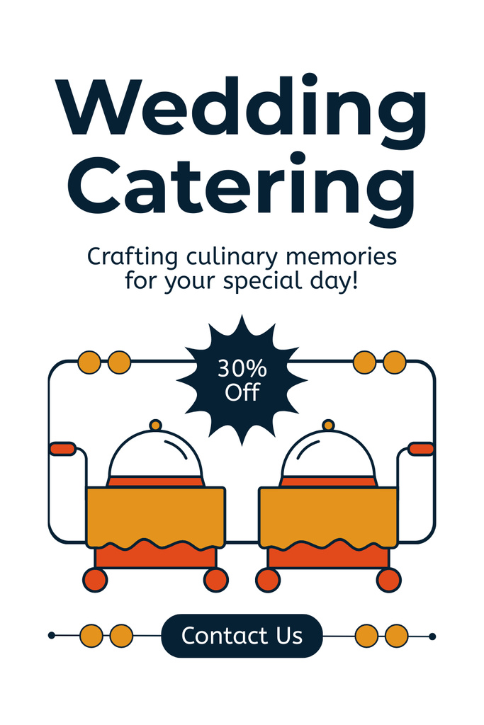 Wedding Catering with Street Food and Drinks Pinterest Design Template