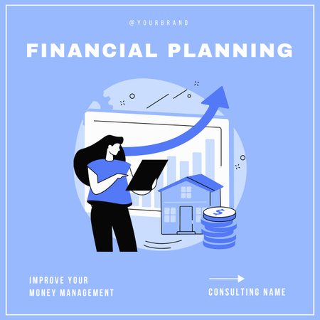 Financial Planning Consultant Services LinkedIn post tervezősablon