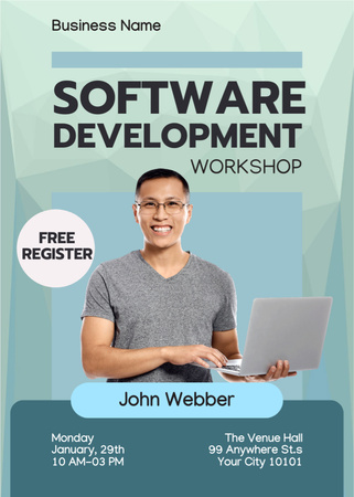 Software Development Workshop Announcement Invitation Modelo de Design
