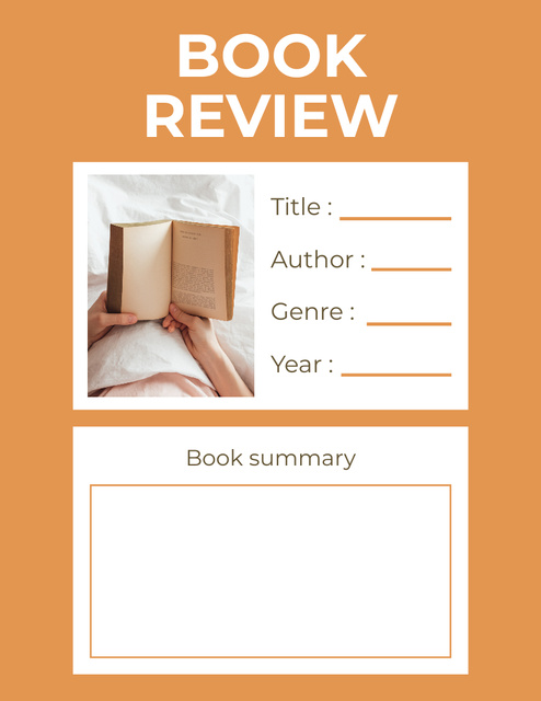 Book Review in Yellow Notepad 8.5x11in Design Template