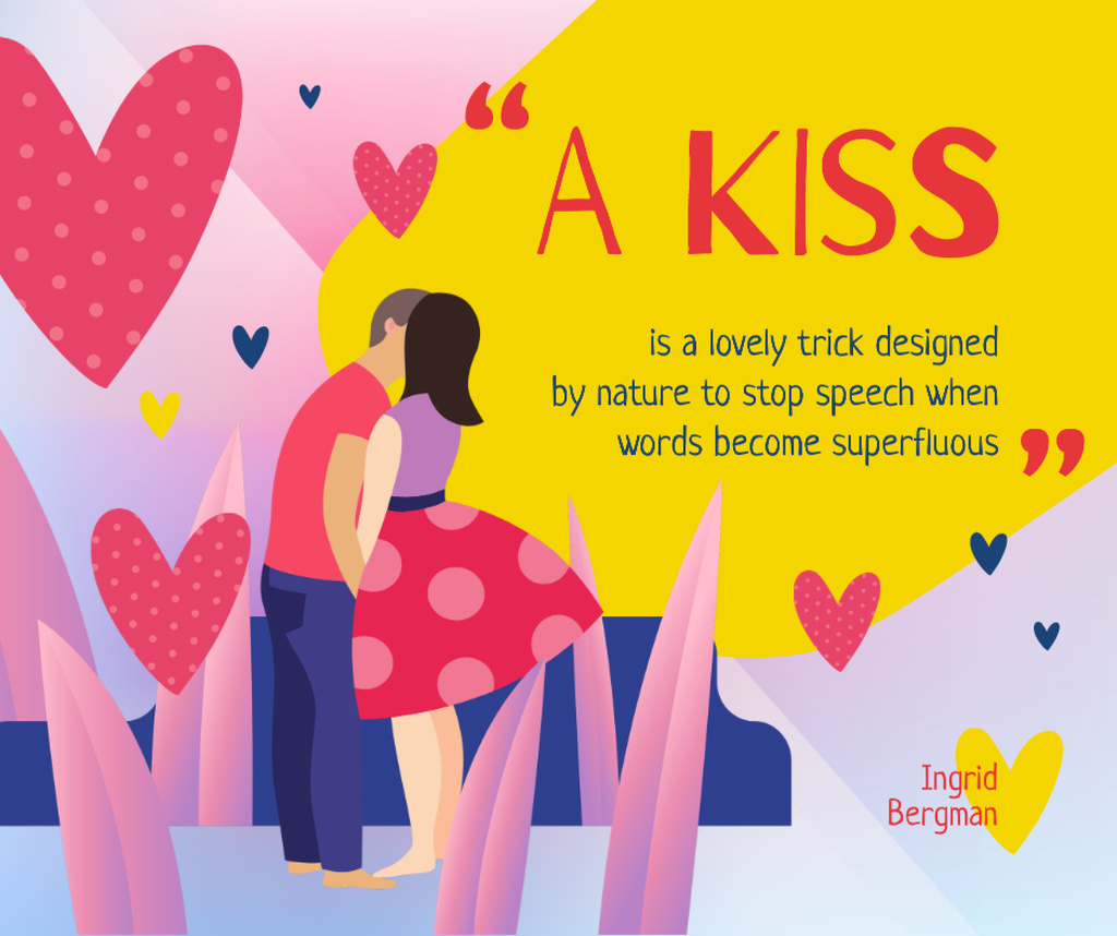 Kissing Loving Couple on Valentine's Day Facebook tervezősablon