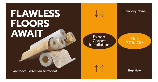 Modèle de visuel Offer of Flawless Flooring Services - Facebook AD