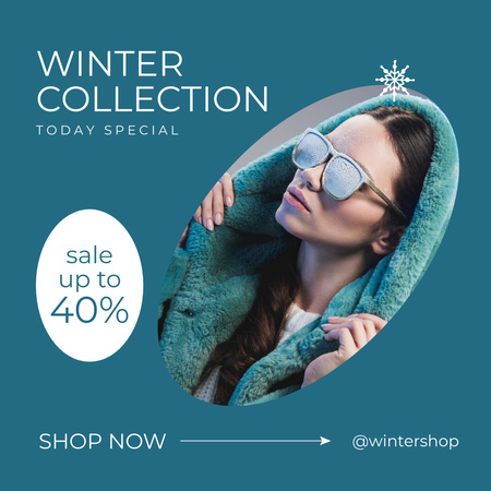 Winter Collection Discount Announcement Instagram tervezősablon