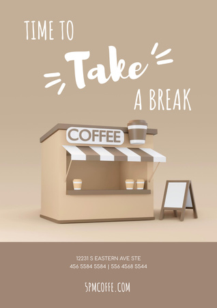 Template di design Barista che fa il caffè dalla macchina Poster