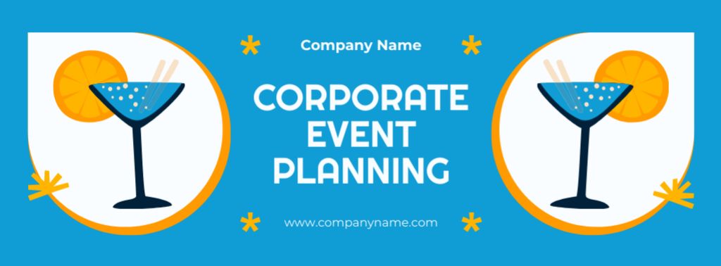 Planning Corporate Events and Cocktail Parties Facebook cover Design Template