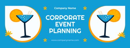 Planning Corporate Events and Cocktail Parties Facebook cover Design Template