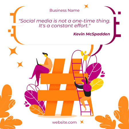 Motivational Business Quote about Social Media Marketing LinkedIn post Tasarım Şablonu