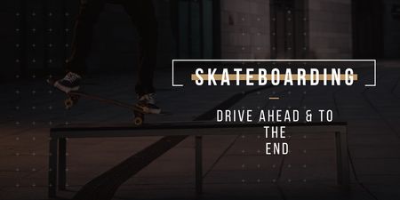 Young Man Riding Skateboard Twitter Design Template