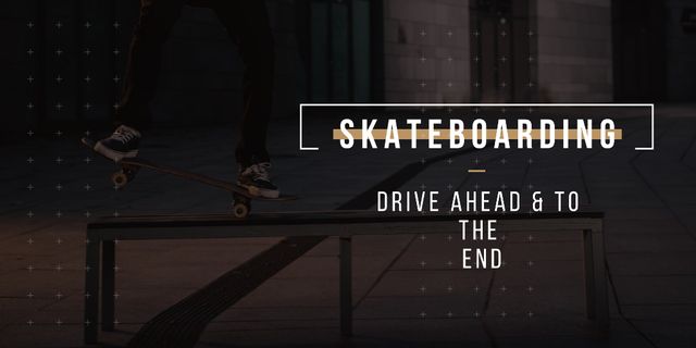Plantilla de diseño de Young Man Riding Skateboard Twitter 