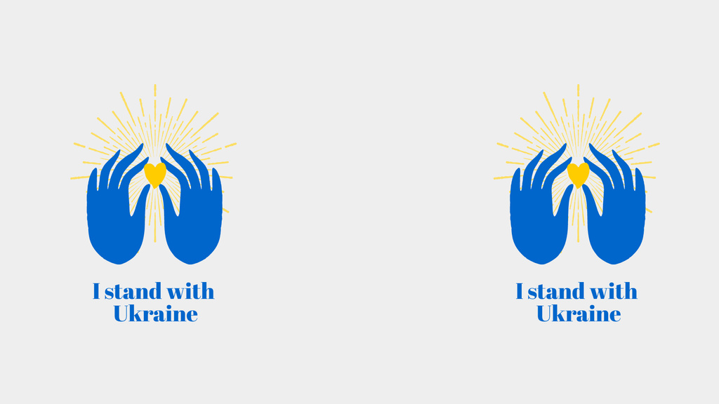Designvorlage I stand with Ukraine für Zoom Background