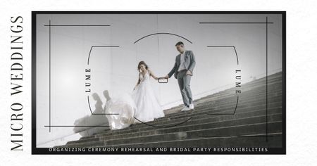 Modèle de visuel Annonce d'agence d'événements de mariage avec un couple se tenant la main - Facebook AD
