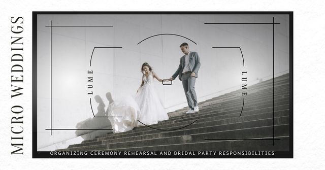 Wedding Event Agency Ad with Couple holding Hands Facebook AD Šablona návrhu