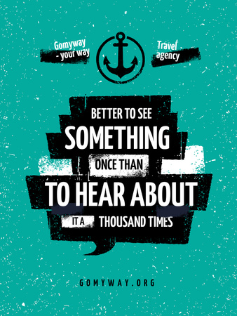 Quote about Travelling with Anchor Icon Poster US Design Template
