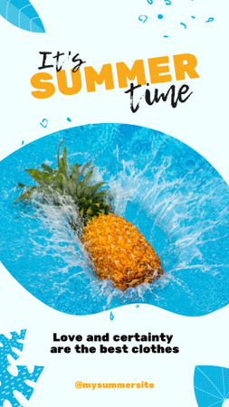 Template di design It`s Summer Time with Pineapple Instagram Story