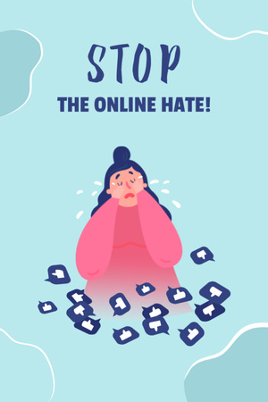 Call to Stop Online Bullying Postcard 4x6in Vertical Design Template