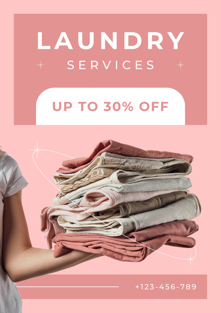 Modèle de visuel Offer Discounts on Laundry Service - Poster