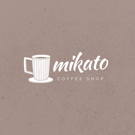 白いカップのコーヒー ショップの広告 Logoデザインテンプレート