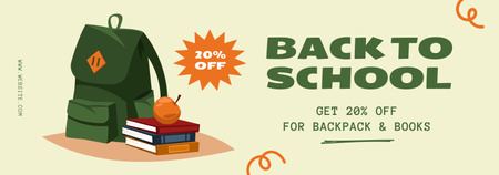 Discount Announcement for School Backpacks and Books Tumblr Modelo de Design