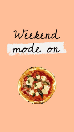 Funny Illustration of Weekend Food Instagram Video Story Design Template