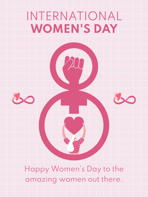 Wishes for Amazing Women on International Women's Day Poster US Design Template