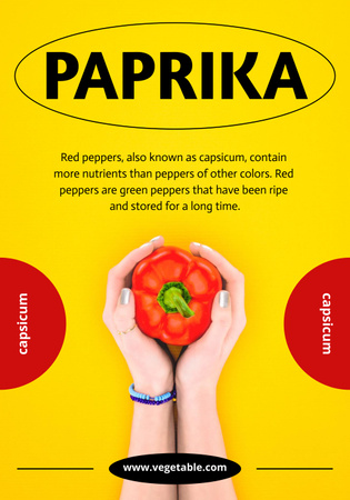 Female Hands Holding Big Red Pepper Poster 28x40in Design Template