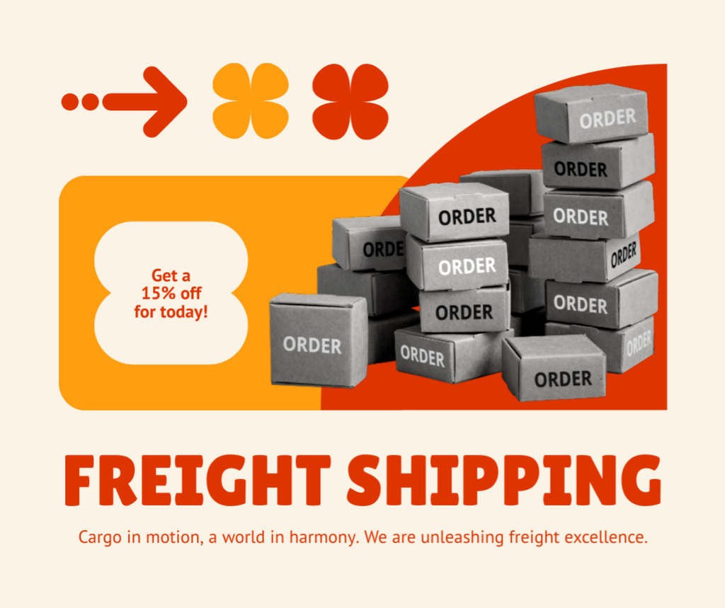 Freight Shipping of Internet Orders Facebook Modelo de Design