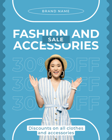 Designvorlage Bieten Sie Rabatte auf Modeaccessoires für Damen für Instagram Post Vertical