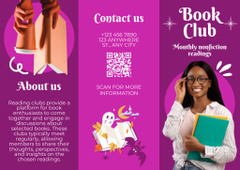 Book Club Ad with Smiling Girl Reader