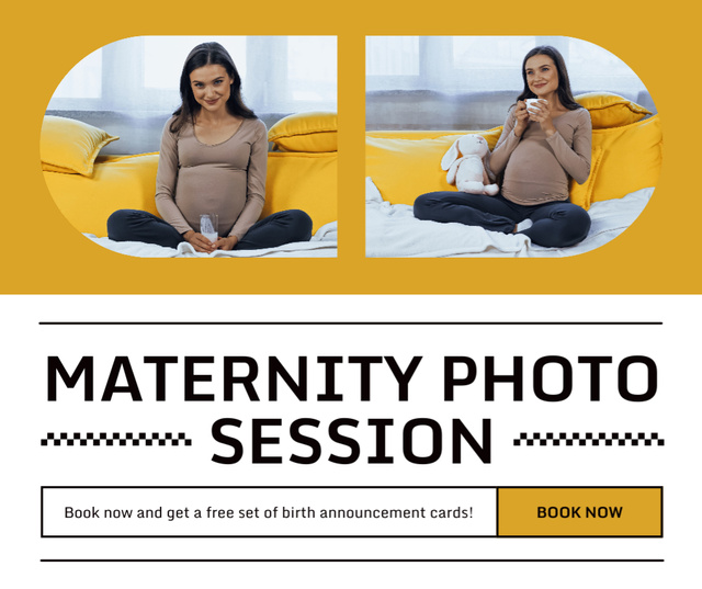 Plantilla de diseño de Cozy Maternity Photo Session Offer Facebook 