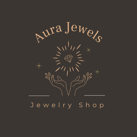 Jewelry Store Ad with Gemstone Logo 1080x1080pxデザインテンプレート