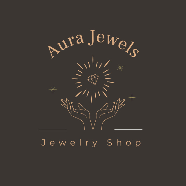 Jewelry Store Ad with Gemstone Logo 1080x1080px Design Template
