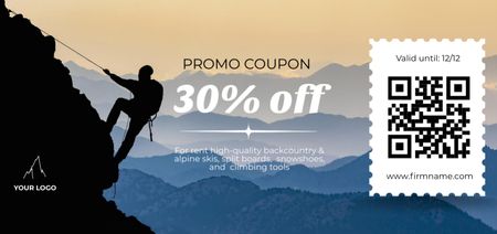 Platilla de diseño Professional Mountaineering Gear With Discounts Offer Coupon Din Large