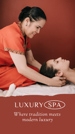 Beautiful Woman Having Massage In Spa Salon Instagram Video Story Modelo de Design