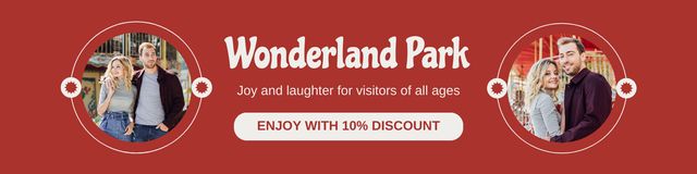Wonderland Park Promotion With Discount On Pass Twitter Design Template