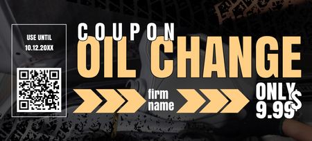 Offer of Cheap Oil Change Coupon 3.75x8.25in Design Template