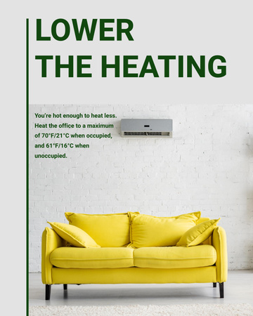 Climate Care Concept with Air Conditioner And Explanation Poster 16x20in Modelo de Design