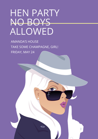 Hen party for girls in Amanda's House Poster Modelo de Design