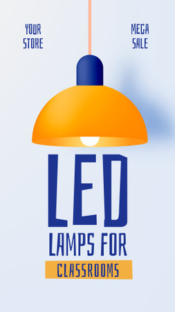 LED Lambalar İçin Okula Dönüş Özel Teklifi Instagram Story Tasarım Şablonu