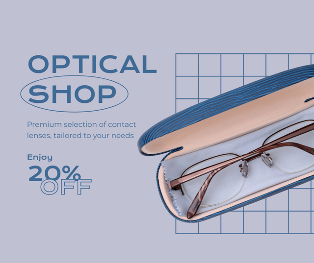 Grand Sale Announcement at Optical Store Facebookデザインテンプレート