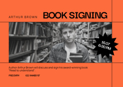 Book Signing Event Announcement on Red