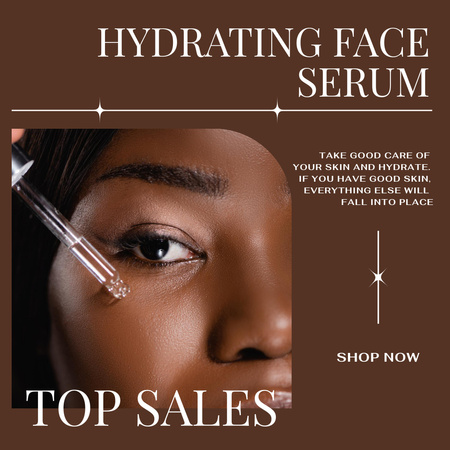Skincare Ad with Cosmetic Serum Instagram Tasarım Şablonu
