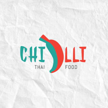 Ízletes chili és thai ételek Logo tervezősablon