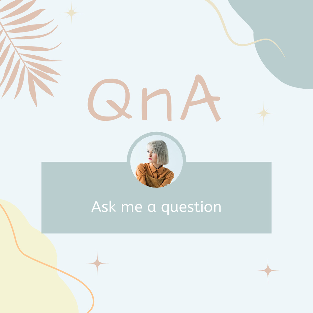 Tab for Asking Questions with Young Woman Instagram – шаблон для дизайну