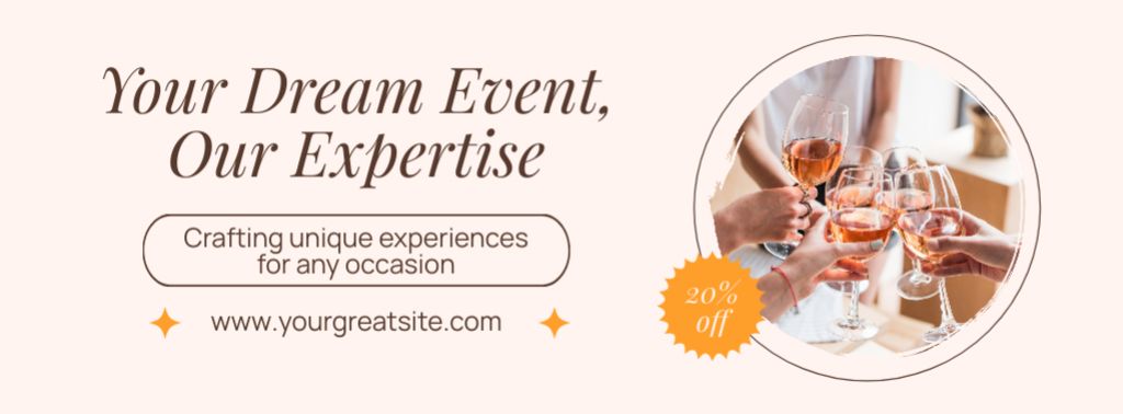 Ontwerpsjabloon van Facebook cover van Organizing Dream Event with Professional Agency